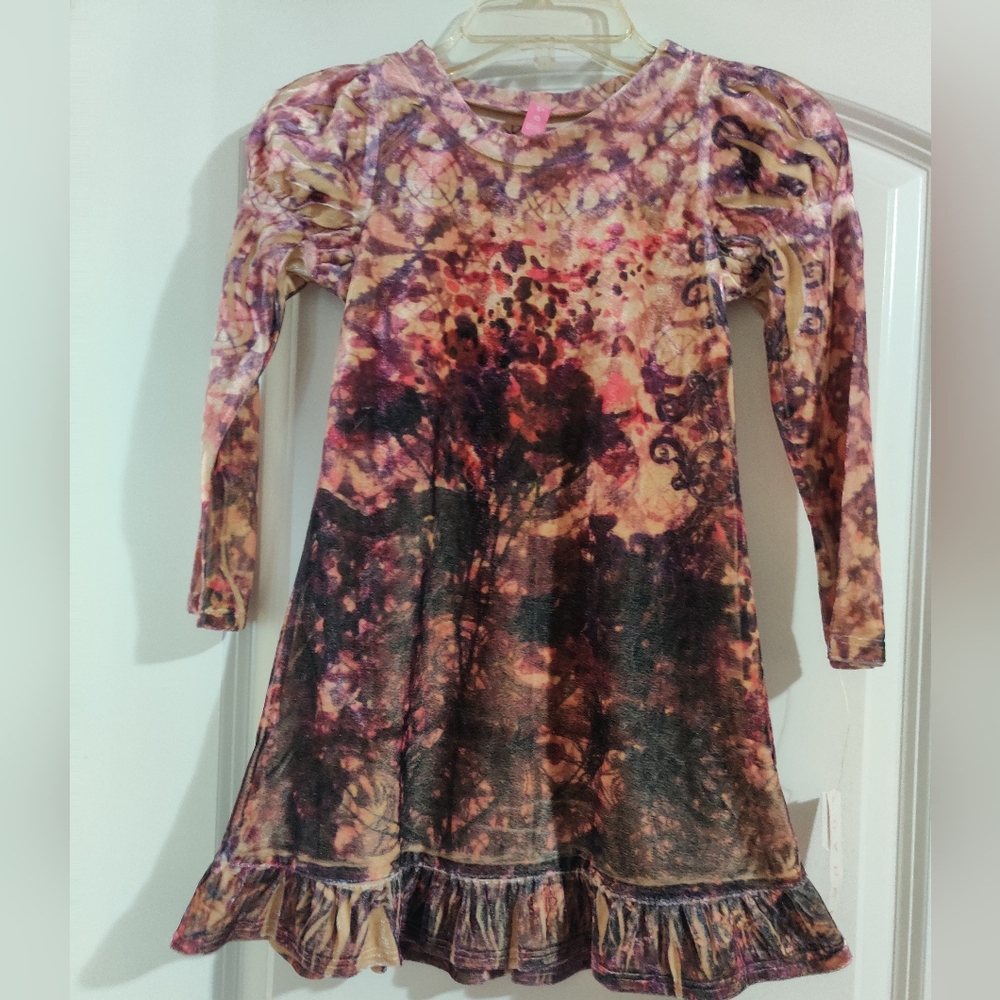 Hype Girls Long Sleeve Tie-Dye Dress, Size XS (4)